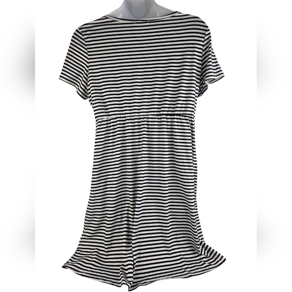 Ekouaer XL Striped Black White Breastfeeding Friendly Dress BM-2004 - Picture 2 of 9